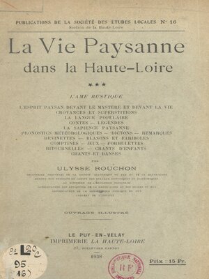 cover image of La vie paysanne dans la Haute-Loire (3)